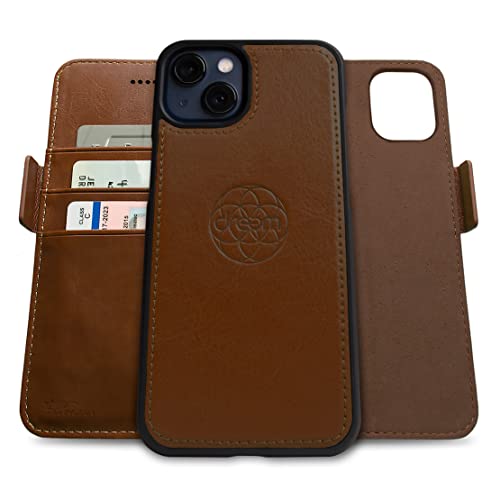 Étui en cuir végétal iPhone 13 Dreem Fibonacci luxe chocolat