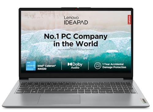 Lenovo IdeaPad Slim 1 Intel® Celeron® N4020 15.6 inch (39.6cm) Thin & Light Laptop (8GB RAM/512GB SSD/Windows 11 Home/Office Home & Student 2021/1Yr ADP Free/Grey/1.3Kg), 82V700KHIN