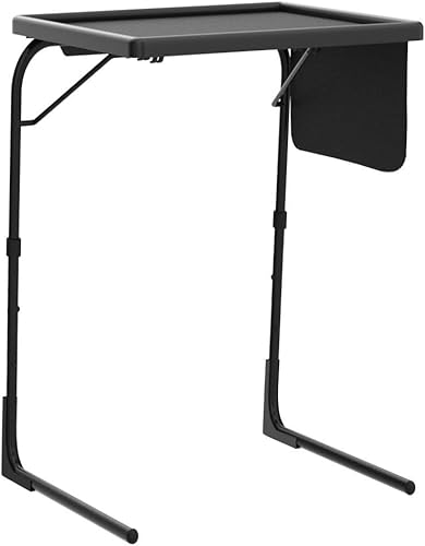 Miniatura 4 de Totnz Mesa de bandeja de TV, mesa de comedor plegable para TV, mesa plegable cómoda con 3 ajustes de ángulo de inclinación para comer aperitivos,