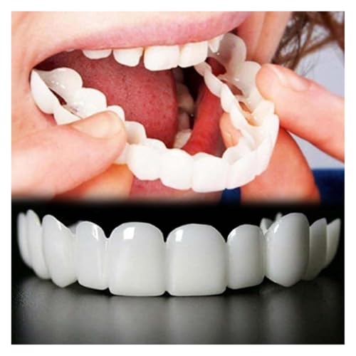 2 Pairs, Temporary Nature and Comfortable, Top and Bottom,Beautiful Smile(White)