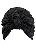 Black Soft Terry Cloth Turban Head Wrap
