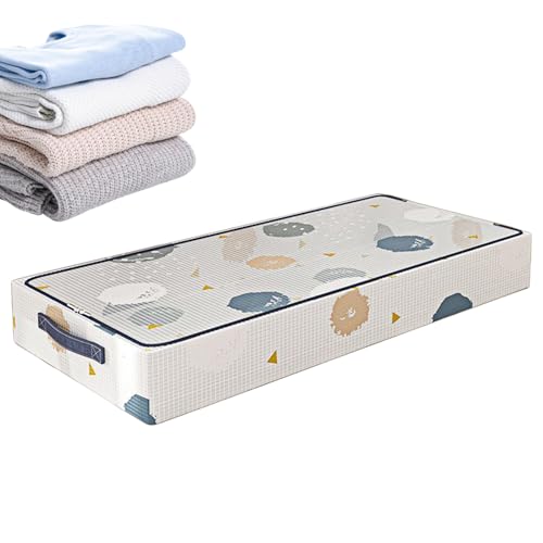 Bin de debajo de la cama - grande de de la cama - Organizadores apilables transparentes con ruedas rodantes, para el gabinete del edredón de la lavandería