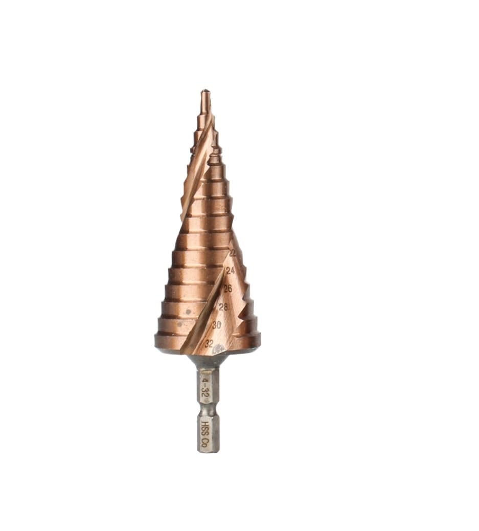 1 Szt. Wierteł Stopniowych Hss M35 Kobaltowych, Spiralny Rowek, Chwyt Sześciokątny, Do Stali Nierdzewnej, Żelaza, Miedzi, Stopu Aluminium/M35 Co 5-27Mm