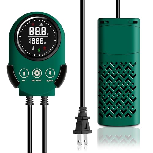 300W Smart Aquarium Heater Submersible with Variable-Frequency Energy Savings, Dual Probes for Leaving Water Automatically Stop, PTC Tech for Overheat Protection, Adjustable for Freshwater,