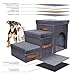 Zvonema Hundetreppe 3 Stufen, breiteren Haustiertreppe mit Stauraum, Faltbare Hundetreppe für Kleine Hunde bis 40kg, rutschfeste Hunderampe für Sofa, Bett, Auto, ältere Hunde & Katzen-78x34x45cm