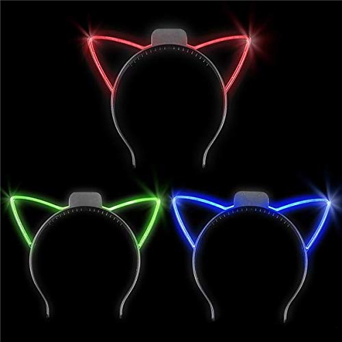 LED Cat Ears Headband Mix Colors 3 Pack