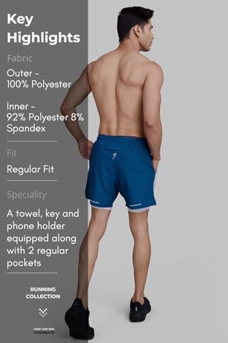 Image of FUAARK 2 in 1 Compression Shorts for Men for Gym, Sports, Running & Cycling Activities with Pocket