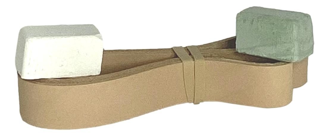 Leatherbeltman 2 Pack of 1 x 30" Leather Honing & Polishing Belts with Green and White Compounds