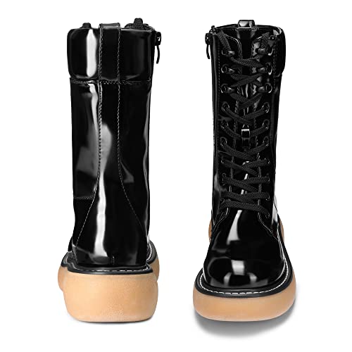 Dream Pairs Women's Sdmb2210W Lug Sole Combat Boots Chunky Platform Lace Up Mid Calf Combat Boots Rebellious,Black,Size 10 #TOP30