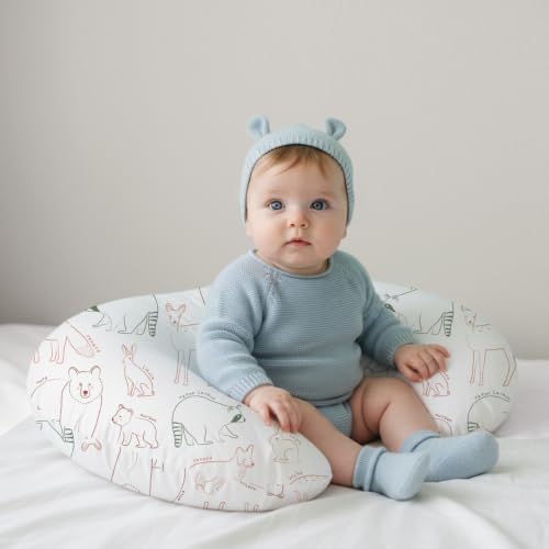 Image of Little Grape Land Nursing Pillow Covers 2 Pack, Soft & Breathable Removable Breastfeeding Pillows Covers for Feeding Pillows, Nursing Pillow Slipcover for Baby Girls Boys, (Fun)
