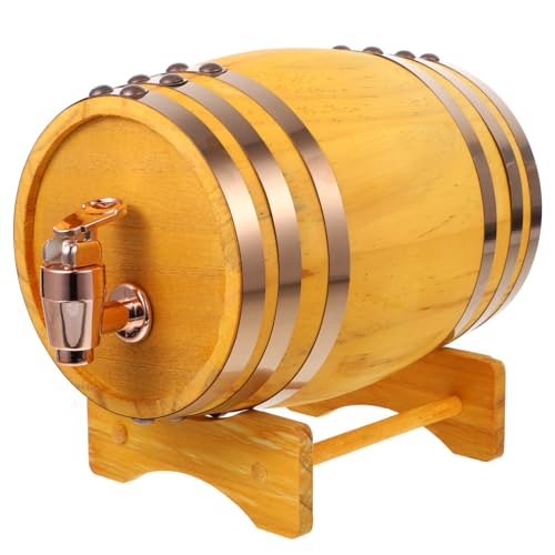 HOLIDYOYO Rustic Wooden Wine Dispenser 1l Capacity Oak Vintage Barrels Stylish Functional for Wine Lovers