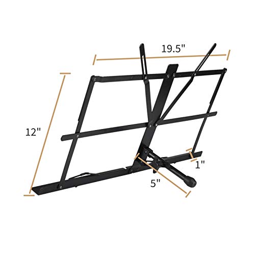 Image of Eastar ESMF-3 Tabletop Music Stand Table Top Adjustable Portable Desktop Sheet Music Stand Folding Foldable Desk Top Music Book Holder Lightweight with Carrying Bag, Black