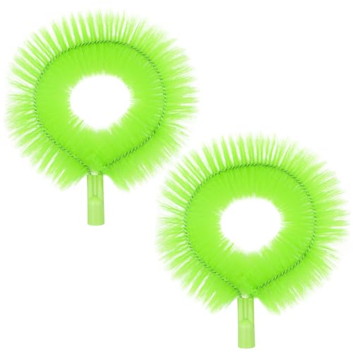 2 PCS Gutter Cleaning Brush Roofing Tool Rain Gutter Guard Cleaner Tool Replacement Brush Adaptation Thread Interface Dia 0.83 Inch 21 mm Easy Remove Leaves and Debris from Ground (Pole Not Included)