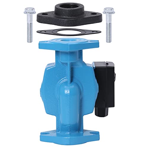BOKYWOX 3-Speed 1 Inch Flange Hot Water Recirculating Pump 1/8HP Booster Pump 110-120V Circulation Pump for Water Heater/Floor heating