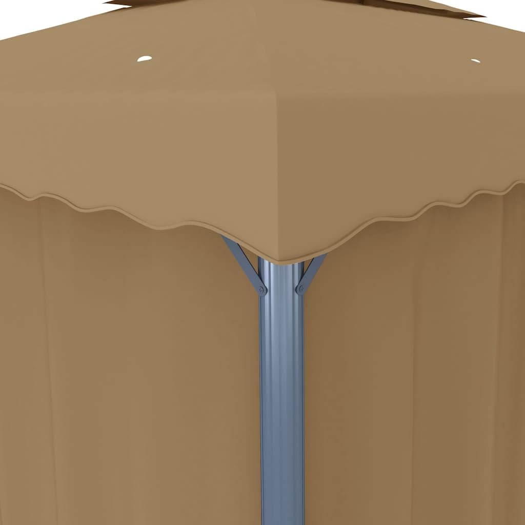 Altana Ogrodowa z Zasłonami 3x3 m Taupe Aluminiowa z Moskitierą