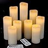 Flameless candles led candles pack of 9 h 4 5 6 7 8 9 x d 22 real wax battery candles with remote timer for home fireplace decor wedding festival decor ivory 9 pack  urban country home decor