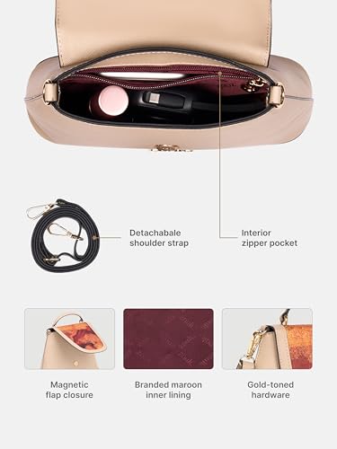 Image of ZOUK Women's Svara Sling Bag | Vegan Leather Bag | Crossbody + Top Handle with Adjustable Strap | Evening & Festive