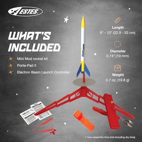 Estes 3241 Mini Mod Rocket-Building Kit, Beginner Flying-Rocket Model Kit for Ages 10+, Includes Launch Pad and Controller - Thumbnail 3