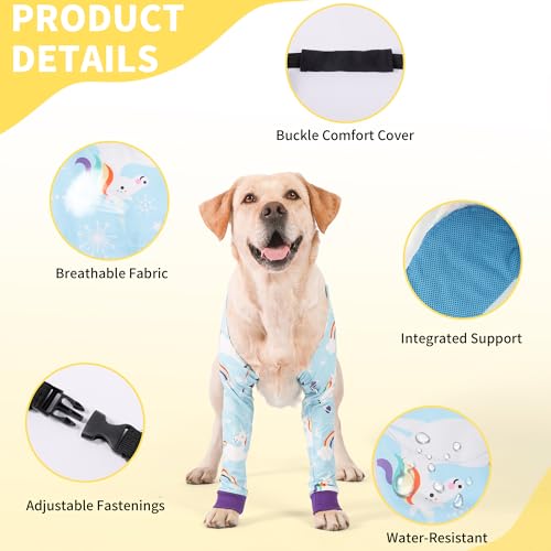 Image of LovinPet Dog Elbow Protector Anti-Licking Elbow Sleeve, Adjustable, Comfortable & Durable Front Leg Guard for Medium to Large Dogs, Prevents Licking and Chewing,Dog Sleeve,Dog Leg Sleeve,Blue
