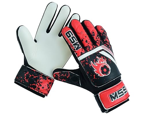 MS9 Kids Boys Children's Junior Football Goalkeeper Sports Soccer Goalie Gloves, Red, Size 6 - Age 13 to 15 Years - Image 3