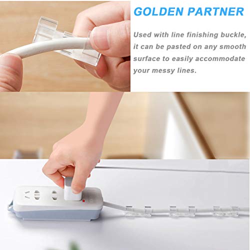 ACKLLR Soporte Adhesivo para Multitomas, 4 Piezas con Clips Organizadores Transparentes para Cables miniatura 6