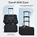 Shavont 55x40x20 Cabin Suitcase Lightweight Soft Travel Luggage Bag Set, Cabin Case with Duffel Bag+Toiletry Bag, Carry On for Travel Work Weekend (Black)