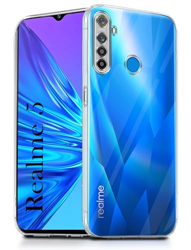 Image of Jkobi Back Cover for Realme 5 | 5s | 5i (Silicone Clear Shockproof Case with Camera Protection | Soft and Flexible | Transparent)