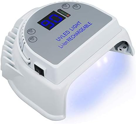 TAKOYI LED Nail Lamp 64W Gel Light Nail Dryer Cordless Gel Light 4 Timer Setting Cordless UV Led Nail Light Curing Nail Dryer for Gel Nails with Lifting Handle Touch Sensor LCD Screen (White)