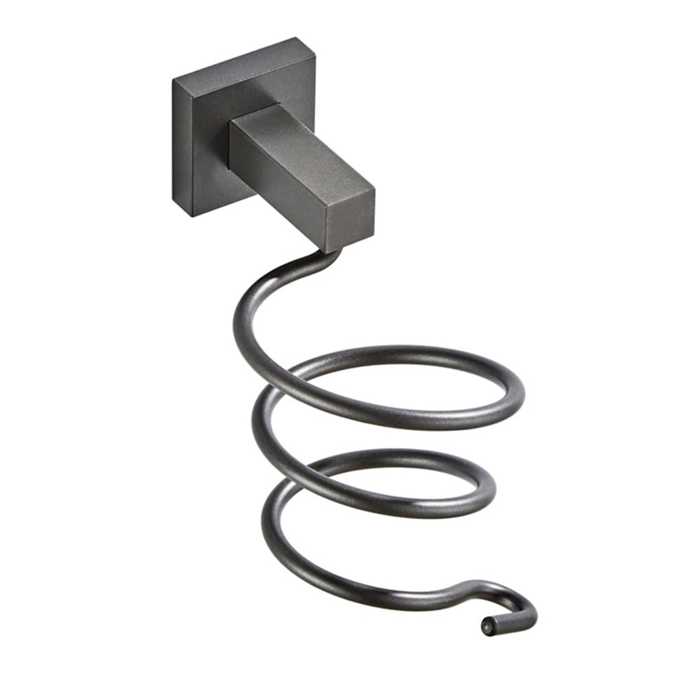Soporte organizador de pared de aluminio para secador de pelo, color gris oscuro