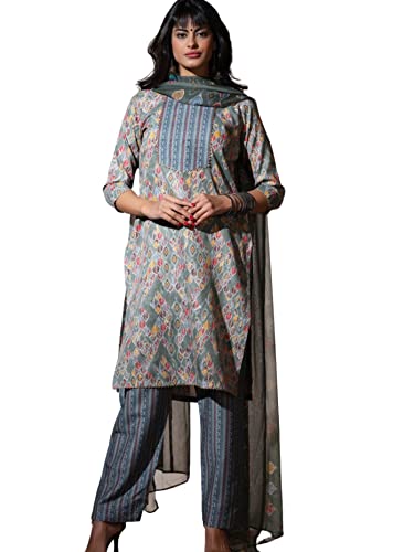 Image of GRECIILOOKS Women Kurta Set with Dupatta for Women | Kurti Set for Women | Festive Kurta Set for Women | Regular Fit Kurta