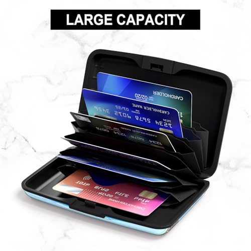Image of Credit Card Holder, Mini Aluminum Card Wallet RFID Blocking Slim Metal Hard Card Case for Women Men, Streetscape