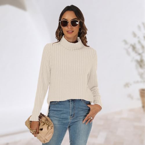 Women's Long Sleeve Turtleneck Sweaters Fall Winter Casual Lightweight Pullover Sweater Tops2