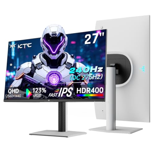 Image of KTC 27 Inch 240Hz Gaming Monitor, QHD 1440P 275Hz White Monitor, H27E6S