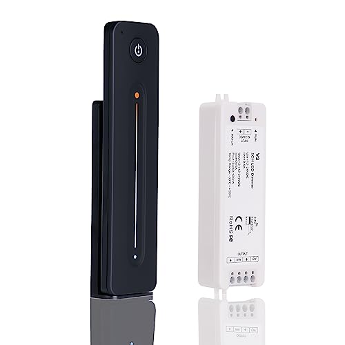 JOYLIT CCT LED Controlador con 2.4GHz RF Mando a Distancia 12 24VDC 5A/CH 2 Channel para Tiras LED CCT Sintonizable Blanco Dual, Montado en Pared Regulador Touch Interruptor LED