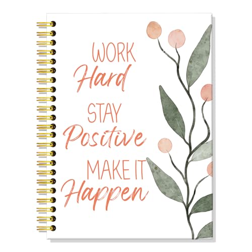 Carnet à spirales ligné de 160 pages avec couverture rigide d'affirmations positives