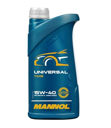 MANNOL Aceite de motor 15W-40 UNIVERSAL Aceite mineral ACEA A3/B4 API SN API CH-4 1L Compatible con VW Polo V Hatchback 6R1, 6C1 up! Hatchback 121, 122, BL1, BL2, BL3, 123 Passat B8 Variant 3G5, CB5