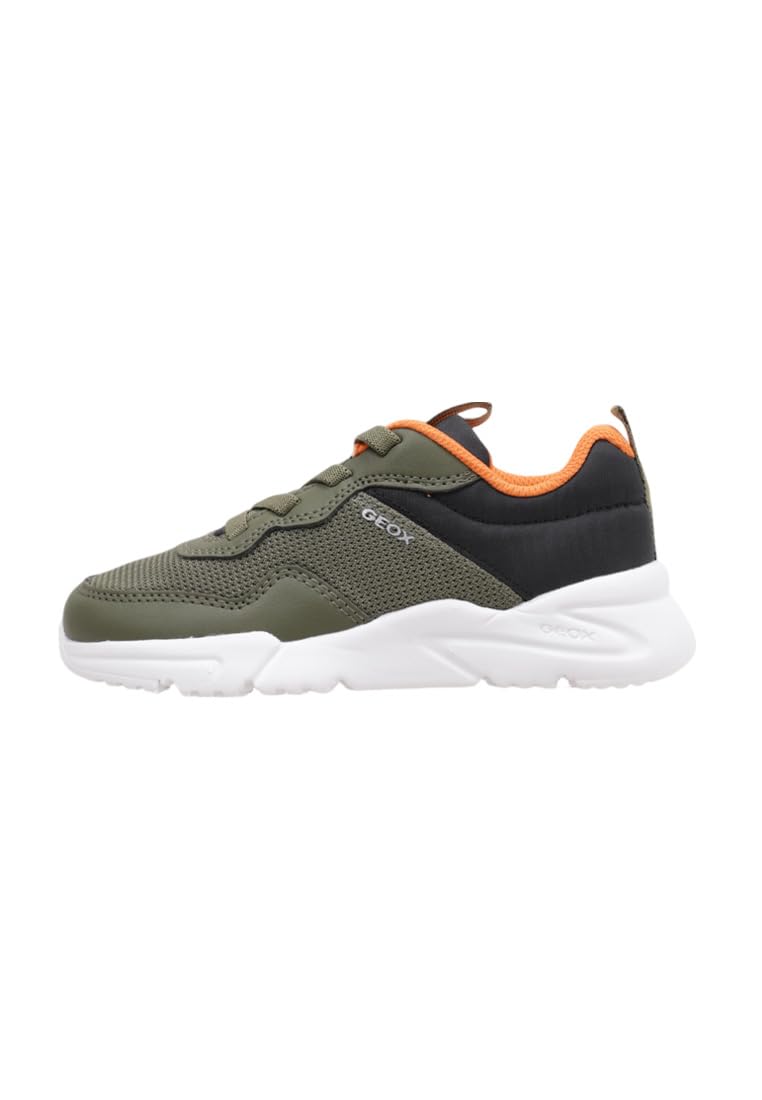 Geox J Loftus BOY C Sneaker, Military/Black, 11 UK Child