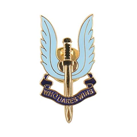 Epic Militaria British SAS Enamel Badge, Blue,Gold Cover