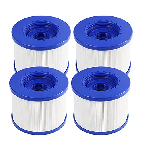 WuYan 4 Stück Schwimmbadfilter Doppelpack Ersatz Hot Tube Water Health Wave Spa104mm PET + Vlies Kompatibel mit Clever Spa