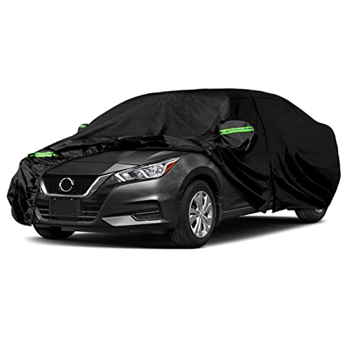 Image of Waterproof Car Covers Replace for 2007-2025 Nissan Versa /Note, 6 Layers All Weather Custom-fit Car Cover with Zipper Door & Windproof Bands for Snow Rain Dust Hail Protection (Versa)
