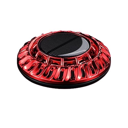 車の空気清浄機車の芳香剤太陽エネルギー車の香り自動回転車アロマディフューザー室内装飾 (Color : Red)
