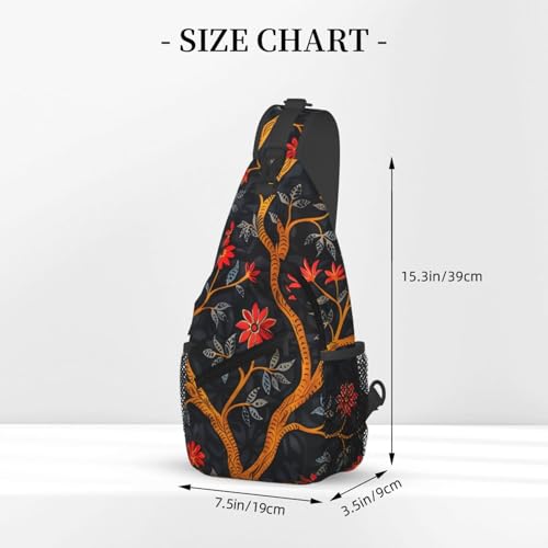 Mochila cruzada artística con flores para mujer y hombre miniatura 3