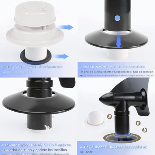 Tapa de salida de aire impermeable para alcantarillado de RV y caravanas 7