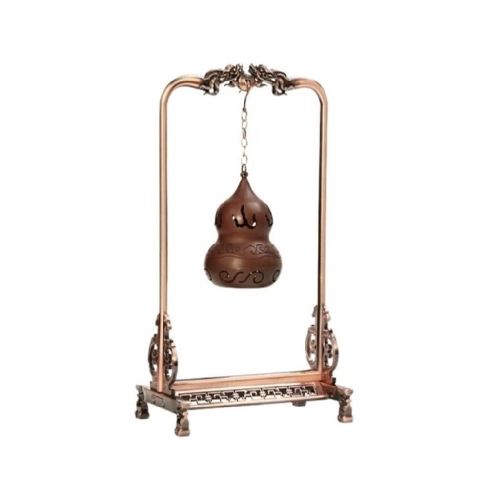 Incense Holder, Creative Brass Reverse Flow Incense Burner Ornament Imitation Antique Gourd Hanging Holder