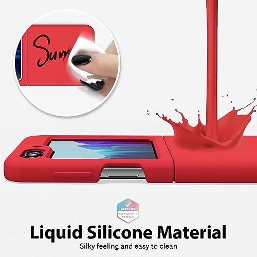 Image of MIDOS Back Cover Compatible with Samsung Z Flip 5 Silicone Case Full Protection Shock Proof Case for Samsung Galaxy Z Flip 5 (Red)