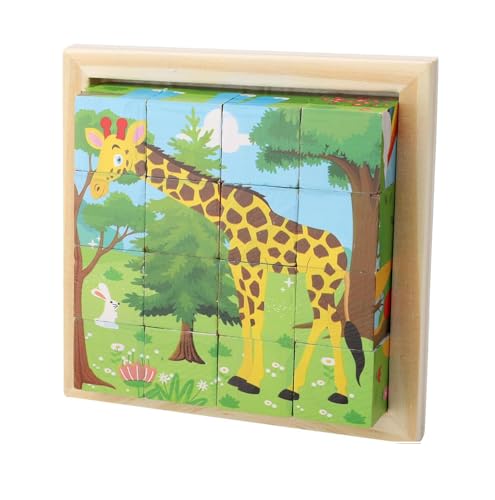 XRVRILE Puzzle cube en bois 3D, puzzle 6 en 1, pour enfants, jouet Montessori, éducatif en bois,...