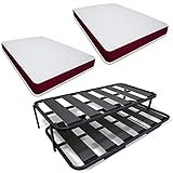 Duérmete Online - Cama Nido Completa Láminas Anchas Reforzada con 2 Colchones Viscoelásticos Lyla Reversible, Sistema Anti-Ruido, Gris Antracita, 90x190