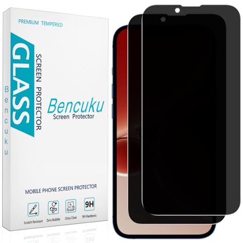Bencuku (2 Pack) Privacy Screen Protector for iPhone 13 Pro Max/iPhone 14 Plus 6.7 Inch Anti Spy Private Tempered Glass Anti Scratch Bubble Free