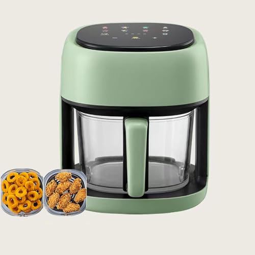 Air Fryer, Mini Air Fryer One-Touch Digital Control Presets, French Fries, Chicken, Meat, Fish, Visual Cooking Window?Nonstick Dishwasher-Safe Parts, Quick & Easy Meals in Minutes(Green)