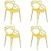 Totò Piccinni Sedie Infinity in Polipropilene Moderne Design Impilabile (Giallo Senape, 4)